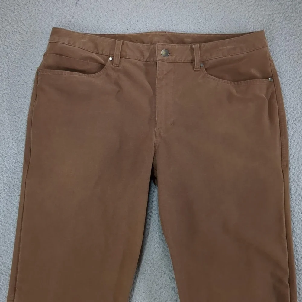 Lululemon Pants Mens 36x33 Brown Canvas Slim Fit 5 Pocket Chino Casual Workwear